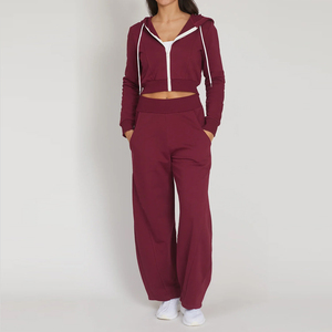 Survêtements pour femmes OEM, 100% coton, respirants, à séchage rapide, pour la salle de sport, le sport, le jogging, vêtements d'hiver personnalisés - Product Image 1