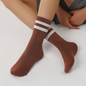 Custom Cotton Crew Sports <b>Socks</b> Breathable Striped Athletic Casual Comfort <b>Moisture</b> Wicking Unisex Gym Training <b>Socks</b> - Product Image 2