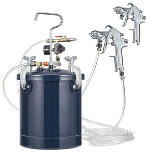 Serbatoio a Pressione per Vernice da 10L/2,5 Galloni con Due Ugelli e Due Pistole a Spruzzo, 60PSI Max, Alimentazione a Gravità, Serbatoio per Vernice 1,5mm+4mm - Product Image 6