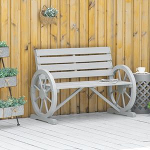Panca Rustica a Forma di Ruota di Carro per 2 Persone, Grigio Antracite, Arredo da Giardino - Product Image 2