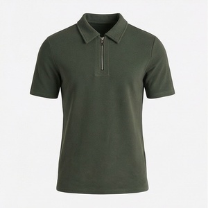 เสื้อโปโลผู้ชาย OEM ปักโลโก้ตามสั่ง ซิปครึ่งตัว สวมใส่สบาย เหมาะกับกิจกรรมกลางแจ้ง ผ้าฝ้าย ระบายอากาศได้ดี เสื้อผ้าออกกำลังกายสำหรับฤดูร้อน ทรงพอดีตัว - Product Image 1