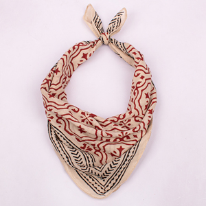 Bandana carrée en coton de luxe écologique, style bohème, imprimée à la main, respirante, unisexe, pour le cou et la tête - Product Image 1