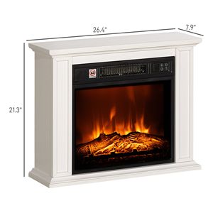 Inserto per Caminetto Elettrico Sostituibile da 1400W, 26 Pollici, Autoportante con Effetto Fiamma 3D, Bianco, per Uso Domestico - Product Image 3