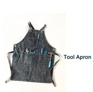 Tablier en toile à bretelles croisées en cuir réglables, avec logo personnalisé, pour uniforme professionnel de l'hôtellerie, avec poche pour outils de nettoyage, vêtement de personnel - Product Image 2