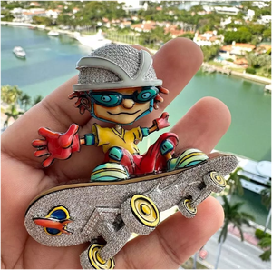 จี้ห้อยคอแฟชั่น CONCEPTION ดีไซน์การ์ตูน 3 มิติ ประดับเพชร VVS Moissanite คุณภาพสูง ชุบทองคำขาว 925 เงินแท้ สไตล์ฮิปฮอป - Product Image 2