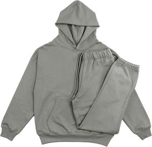Conjunto Deportivo Unisex de Alta Calidad, Sudadera con Capucha y Pantalones de Chándal de Algodón de 450 g/m², Corte Cuadrado, con Cremallera, Personalizable con Logotipo, Talla Grande para Hombre - Product Image 1