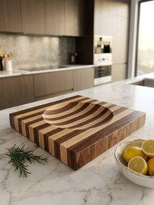 Planches à découper en bois rectangulaires, design antidérapant, fabriquées en bois naturel pour une utilisation en cuisine - Product Image 1