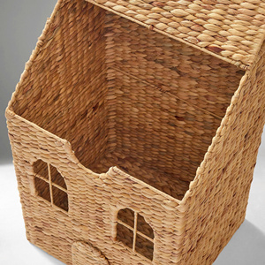 Exquisito Organizador de Ropa de Jacinto de Agua Tejido a Mano, Plegable, con Forma de Casa de Campo, Resistente, Hecho a Mano para Habitación Infantil - Product Image 2