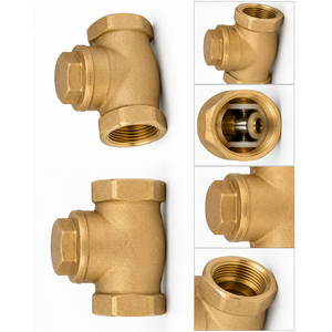 1/2" DZR BRASS HORIZONTAL LIFT CHECK VALVE NO.4 SCREWED IN <b>BONNET</b> INTEGRAL SEAT WITH DOUBLE GUIDE SEAT Screwed End BSP Female - Product Image 4