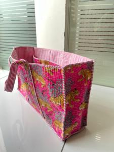 Bolsos Tote de Algodón Acolchado Kantha, Tela Reciclada, Uso Diario de Verano, Cierre de Cremallera Hecho a Mano, Cadenas - Product Image 3