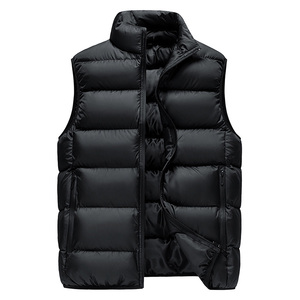 Puffer Vest Custom Logo Quilted Vest Puffer Duck Goose Waistcoat Wholesale Men Ultra-light Weight Black Woven Winter <b>Jackets</b> - Product Image 1