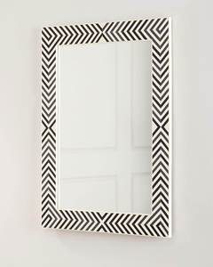 Miroir mural de mariage au design moderne, incrustation d'os, forme personnalisée, écologique, cadre fait main, bord poli, épaisseur sur mesure - Product Image 3