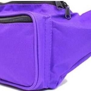 Unisex Purple Nylon Waist Bag With Zipper Closure For Daily Use - Product Image 3
