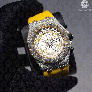 Montre de luxe étanche en moissanite pour homme, bijou de créateur, idéale pour les soirées, les clubs et le quotidien – Disponible à la vente par un fournisseur indien - Product Image 1
