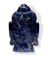 Statue de Bouddha en Sodalite Naturelle Faite à la Main, Figurine, Idole, Art Déco, Cadeau, Pierre, 11,5 cm, Décoration d'Intérieur, Radha Arts