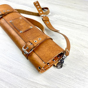 Organisateur de couteaux de chef en cuir véritable style vintage, protection anti-odeur, robuste et durable, étui de rangement de cuisine LSKR-0018 - Product Image 2