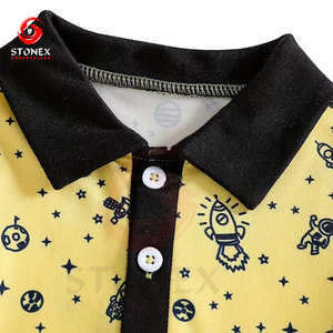 Camiseta Polo de Manga Corta para Niños, 100% Algodón Tejido, Estampada, Ecológica, de Secado Rápido, Transpirable, Informal de Verano para la Escuela - Product Image 3