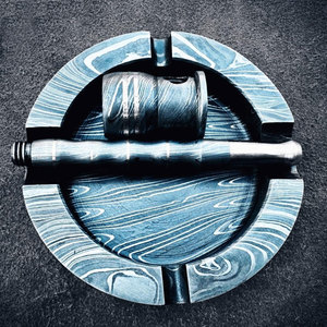 Cendrier en métal de haute qualité à motif Damas pour cigares et cigarettes, élégant pour la maison et le bureau - Product Image 2