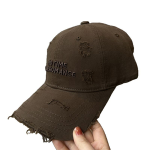 Custom Embroidery logo 6 Panel Cotton Washed Distressed <b>Hat</b> Cap With <b>Dad</b> <b>Hats</b> Distressed Baseball Caps - Product Image 5