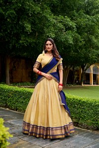 TENNECY Choli para Mujer, Elástico, Reversible, de Secado Rápido, Protección Solar, para Invierno, Diwali, Fiestas, Largo hasta el Tobillo, Kanchipuram Zari - Product Image 3