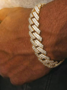 10K Solid Gold Moissanite Diamond Pave Cuban Link Bracelet 6 16MM <b>Men</b> Women Hip Hop Fine Jewelry Gift - Product Image 3