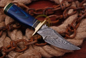 Couteau à dépecer artisanal DIY OEM en acier Damas à lame droite de 6 pouces, manche en bois, lame fixe personnalisée pour la chasse, le camping et le travail du cuir - Product Image 2