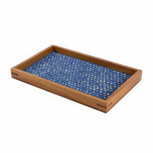 Plateau à chaussures en bois massif gris peint avec poignées en laiton, organisateur décoratif multifonctionnel pour entrée, caisse de rangement en gros - Product Image 6