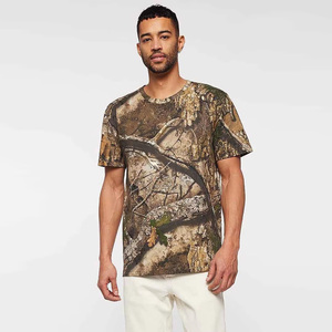 Camiseta de Hombre con Estampado de Camuflaje, Manga Corta, Cuello Redondo, Corte Regular, Informal, Transpirable, 100% Poliéster Tejido - Product Image 3