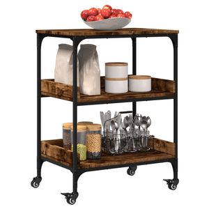 Carrito de Cocina de Madera de Roble Ahumado de 23.6''x16.1''x31.7'', Islas y Carritos de Cocina de Madera Sintética - Product Image 5