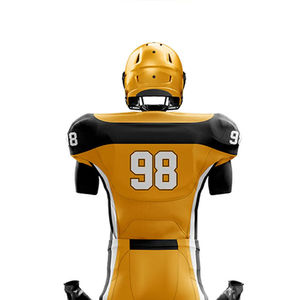 ชุดยูนิฟอร์มอเมริกันฟุตบอลผู้ชายแบบ OEM ODM คอวี ปรับแต่งได้เต็มที่ พร้อมลายพิมพ์ต้านเชื้อแบคทีเรีย สำหรับทุกเพศ - Product Image 6