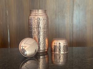 Handcrafted Pure <b>Copper</b> Jumbo Water Bottle Lid <b>Cup</b> Anti-corrosion Coating Portable Classic Design Gift Box Packaging Drinkware - Product Image 5