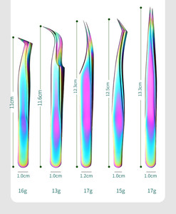 แหนบดัดขนตาคุณภาพดี รูปทรงโค้ง ปลายแหลม สีชมพู สำหรับงานเสริมสวย - Product Image 3