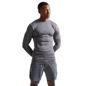 Camisetas de Manga Larga para Hombre, de Alta Calidad, Precio de Fábrica, Poliéster y Elastano, Corte Ajustado, Cuello Redondo, Elásticas, para Gimnasio - Product Image 2