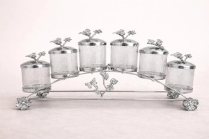 Exquisite Gold Glass Container For Kitchen Countertop Storage And Gifting Luxury Metal <b>Jar</b> With Lid Elegant Home Decor Piece - Product Image 3