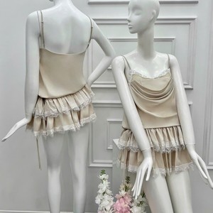 Vestido Mini de Mujer Estilo Coreano con Cuello Drapeado, Manga Acampanada, Corte en A, Ribete de Encaje, Transpirable, 100% Algodón, Tela de Pana, para Fiesta - Product Image 3