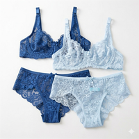 Ensemble soutien-gorge sexy en dentelle florale sans bretelles pour femme, avec bonnets 3/4 ultra-fins, sans rembourrage, à armatures et effet push-up