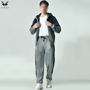 Men Color Blocked Hooded Mid Rise Tracksuits Full Zipper High Quality Training Jogging Sports Wear Men Top Fabric Tracksuits - Product Image 5