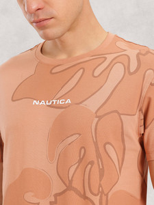 Camiseta de Manga Corta con Cuello Redondo para Hombre, con Estampado Floral, Tejido de Poliéster, Estilo Casual, Corte Regular, Diseño Transpirable - Product Image 4