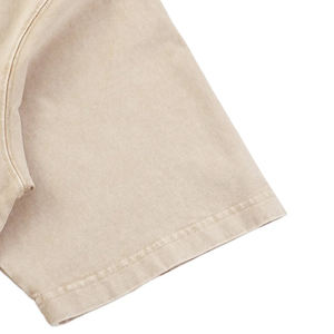 Camiseta Oversize de Algodón Beige para Hombre, Manga Corta, Cuello Redondo, Ajuste Casual, Tejido Liso Teñido - Product Image 6