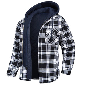 Veste chemise en flanelle pour homme avec capuche amovible, doublure matelassée à carreaux, manteau d'hiver épais, sweat à capuche, vêtements d'extérieur, chemises polaires pour homme - Product Image 4