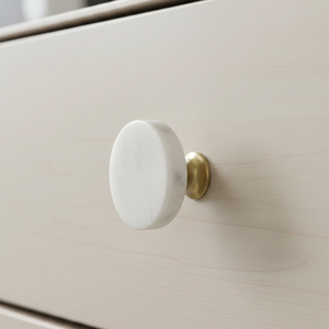 Bouton carré minimaliste en marbre blanc naturel, diamètre 4 cm, hauteur 7 cm, écologique et durable, pour armoire, tiroir de cuisine, commode - Product Image 4