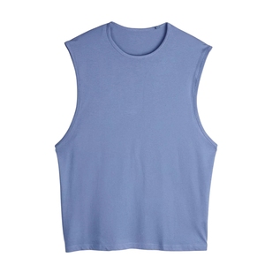 Camiseta sin Mangas Personalizada al por Mayor para Hombre, 100% Algodón, con Logotipo Bordado, Chaleco Deportivo para Fitness, Camiseta Interior Estampada - Product Image 5