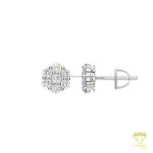 Pendientes de Plata de Ley 925 con Moissanita Brillante y Diseño Floral, Joyería Elegante para Mujer - Product Image 4