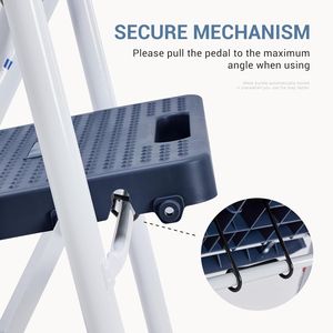 Sgabello a 3 gradini robusto e antiscivolo con corrimano confortevole, portatile, per uso intensivo in cucina, garage e all'aperto - Product Image 5