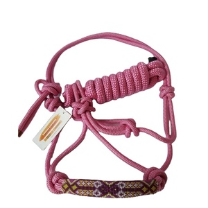 Cuerda de plomo de caballo hecha a mano, Halter con 8 pies a juego, fabricante indio de plomo, venta al por mayor, todos los tamaños y colores disponibles - Product Image 1