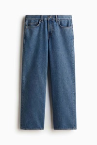 Jeans de Mezclilla de Cintura Alta y Pierna Recta para Mujer, Pantalones Casuales de Algodón de Lavado Medio, Color Sólido, Corte Regular, Estilo Otoñal - Product Image 4