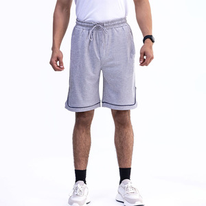 Pantalones Cortos Deportivos Grises para Hombre, Cintura Elástica con Cordón, Casuales, para Gimnasio, Transpirables, Cómodos, para Verano - Product Image 1