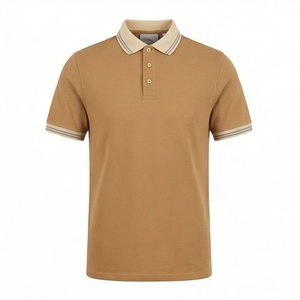 Chemise décontractée pour homme en piqué 100 % polyester bleu marine à manches courtes, respirante, infroissable, coupe classique, design tricoté uni - Product Image 1
