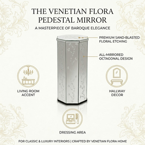 Soporte de Pilar con Espejo Veneciano de Primera Calidad, Decorativo Antiguo |   Columna Decorativa para Sala de Estar, Pasillo, Decoración de Eventos en el Hogar - Product Image 6