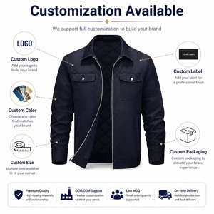 Chaqueta Bomber Personalizada para Hombre, con Capucha, de Lona Delgada, Estilo Urbano, con Cierre, Forro Acolchado, Informal, para Exteriores, con Logotipo Personalizado, 100% Algodón, OEM - Product Image 2